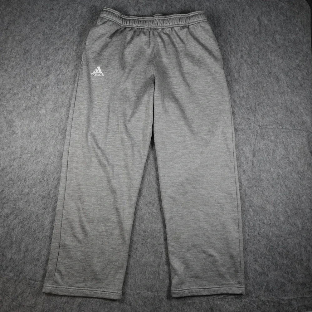 Adidas Pants Mens Large Gray Climawarm Fleece AA9580 Straight Leg Sweatpants
